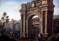 Peasants Near the Arch of Sergius at Poia - Charles-Louis Clerisseau