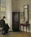 Interior with Woman Reading - Carl Vilhelm Holsoe - WikiGallery.org ...
