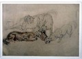 Pack of Wolves Devouring a Horses Head - Sir Edwin Henry Landseer