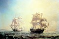 Combat between the frigate LEmbuscade and the Boston in the Port of New York in 1793 - Theodore Gudin