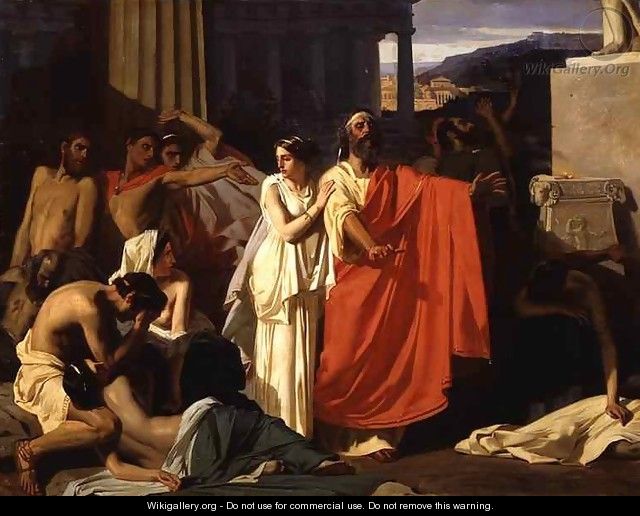 Oedipus and Antigone being exiled to Thebes - Eugène-Ernest Hillemacher