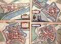 Maps of Charlemont Landrechies Avesnes and Beaumont from Civitates Orbis Terrarum - (after) Hoefnagel, Joris