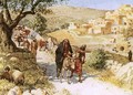 David fleeing from Jerusalem is cursed by Shimei - William Brassey Hole