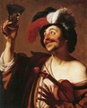 The Happy Violinist with a Glass of Wine - Gerrit Van Honthorst