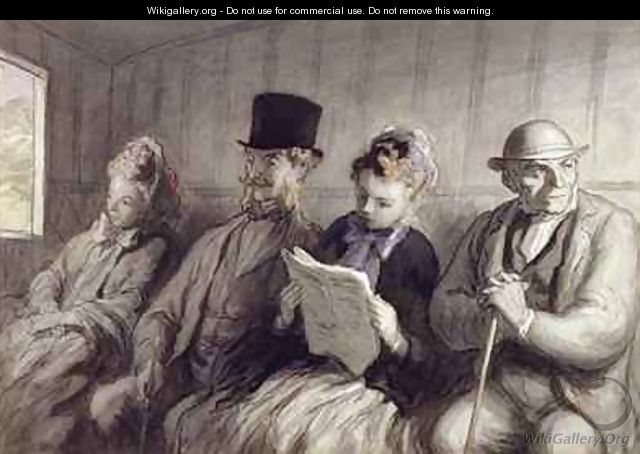 The First Class Carriage - Honoré Daumier