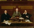 G Blackall Simonds with Gerald Horsley and Mervyn Macartney Presiding over the 25th Anniversary Meeting of the Art Workers Guild at Cliffords Inn Hall Fleet Street London - John Percy Cooke