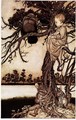 Talking to the Crow from Peter Pan in Kensington Gardens by J.M. Barrie, 1906 - Arthur Rackham