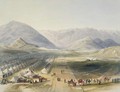 Encampment of the Kandahar Army under General Nott, outside the walls of Caubul, on the evacuation of Afghanistan by the British, plate 5 from Scenery, Inhabitants and Costumes of Afghanistan, engraved by R. Carrick c.1829-1904, 1848 - (after) Rattray, James