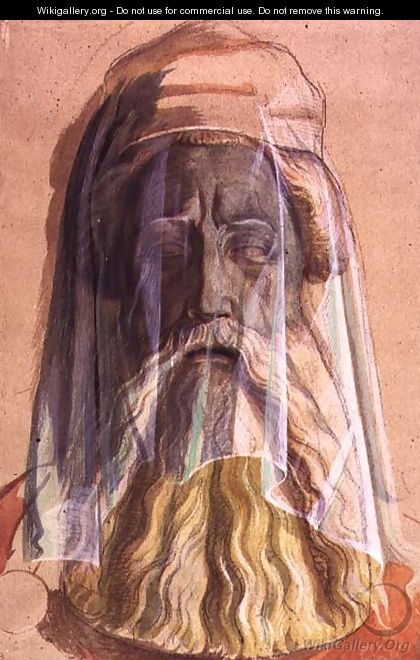 Drawing of the Head of Charlemagne 742-814 in his grave, 1846-1847 - Alfred Rethel