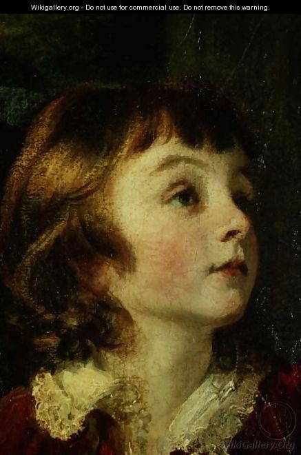 Head of a child detail from the painting the Fourth Duke of Marlborough 1739-1817 and his Family, 1777-78 - Sir Joshua Reynolds
