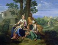 The Holy Family with SS. John, Elizabeth and the Infant John the Baptist - Nicolas Poussin
