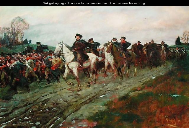 The Retreat through the Jerseys, from The Story of the Revolution by Henry Cabot Lodge (1850-1924, published in Scribners Magazine, April 1898 - Howard Pyle