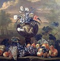 Still Life of Fruit and Flowers in an Urn - (circle of) Ruoppolo, Giovanni-Battista