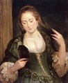 Girl with Mirror - (follower of) Rubens, Peter Paul