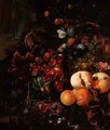 Still Life of Fruit and Insects - Jan Mortel