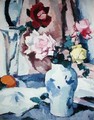 Roses in a Blue and White Vase - Samuel John Peploe