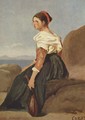 Frau mit Mandoline - Jean-Baptiste-Camille Corot