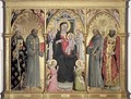 Madonna and Child with St Louis of Toulouse St Francis of Assisi St Anthony of Padua and St Nicholas of Bari - Bicci Di Lorenzo