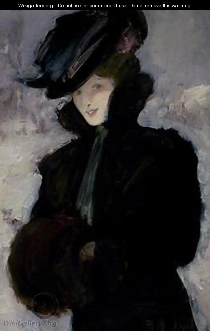 The Fur Coat - Bessie MacNicol - WikiGallery.org, the largest gallery ...