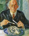 Self-Portrait with Cod's Head - Edvard Munch