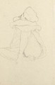 Sitzender Halbakt von vorne, den Kopf nach links gewendet - Gustav Klimt
