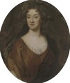 Portrait of a lady, bust-length, in a brown dress - (after) Kneller, Sir Godfrey