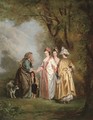 Elegant company with a gypsy in a landscape - (after) Mercier, Philippe