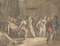 The arrest of Charlotte Corday, with Jean-Paul Marat's body carried away - Louis Brion De La Tour