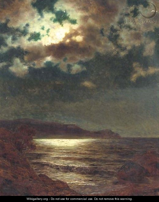 Moonlit seascape - Ivan Fedorovich Choultse - WikiGallery.org, the ...