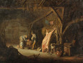 Peasants in a barn - Isaack Jansz. van Ostade