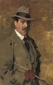 Portrait of a gentleman holding a riding-crop - Isaac Israels