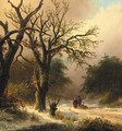 Travellers in a winter forest - Jan Jacob Spohler