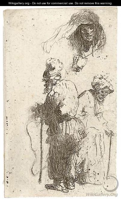 Sheet of Studies - Rembrandt Van Rijn