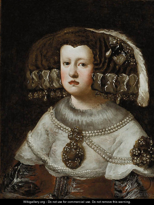 Portrait of Queen Mariana of Austria - (after) Diego Rodriguez De Silva Y Velazquez