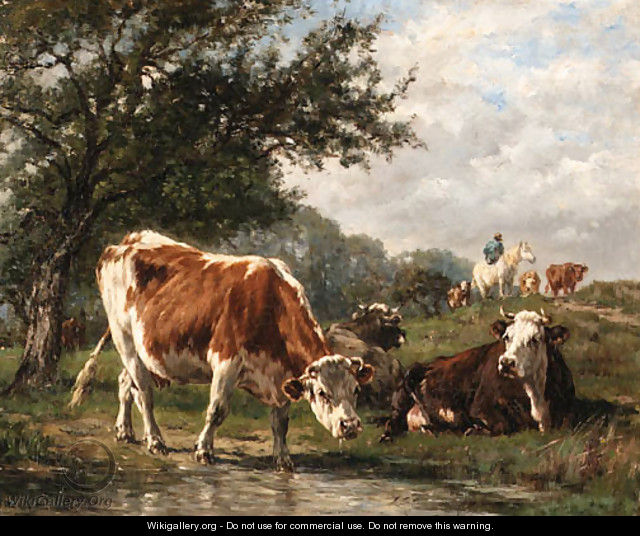 Vaches dans un prairie - Marie Dieterle - WikiGallery.org, the largest ...