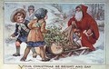 Children and Father Christmas with a Sleigh - A.L. Bowley