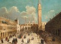 Venice, A View Of The Piazza San Marco Looking East - Venetian School