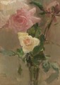 A Flower Still Life With A Pink And Yellow Rose - Isaac Israels