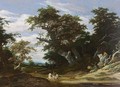 A Wooded Landscape With A Horseman With Another Horse On A Path Together With A Boy - Jacob Salomonsz. Ruysdael