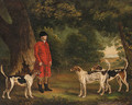 Portrait of Thomas Sebright with Hounds of the New Forest Hunt, in a wooded landscape - Thomas Gooch