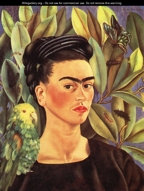 Self Portrait With Bonito 1941 - Frida Kahlo - WikiGallery.org, the ...