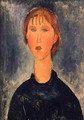 Bust Length Portrait of Blonde Girl 1919 - Amedeo Modigliani