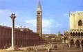 Venice The Piazzzetta Towards The Torre Delorologio 1743 - (Giovanni Antonio Canal) Canaletto