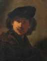 Portrait of the artist in a cap and a fur-trimmed cloak - Rembrandt Van Rijn
