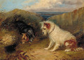 Terriers by a rabbit hole - (after) George Armfield