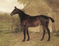 A liver chestnut hunter in a stable yard - Anthony De Bree