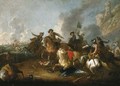 A cavalry skirmish - (after) Jacques (Le Bourguignon) Courtois