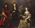 Group Portrait of James, Duke of York, Charles, Prince of Wales and Henrietta, Duchess of Orleans - (after) Henri Gascars