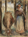 La Vachre (Young Peasant Woman and Cow) - Camille Pissarro