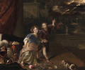 An allegorical portrait of two children - Carel de Moor